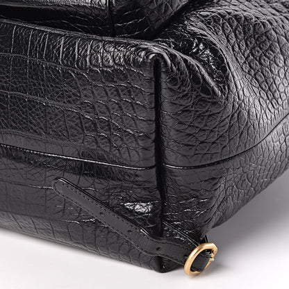 Chanel Calfskin Crocodile Embossed Large Backpack Black 11 of 11
