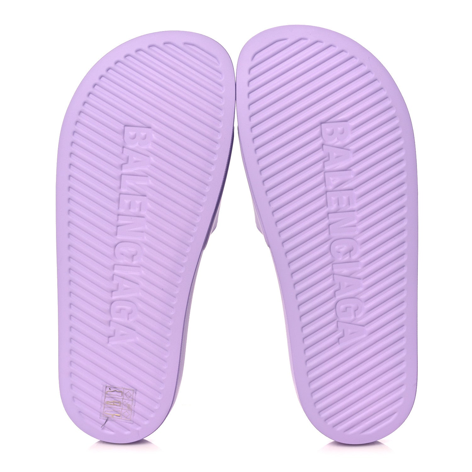 Balenciaga Rubber BB Womens Pool Slide Sandals 38 Lilac 5 of 7