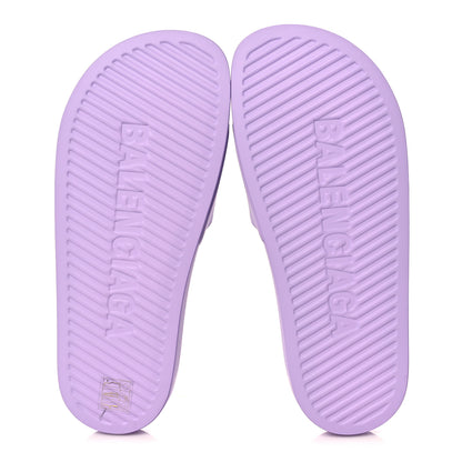 Balenciaga Rubber BB Womens Pool Slide Sandals 38 Lilac 5 of 7