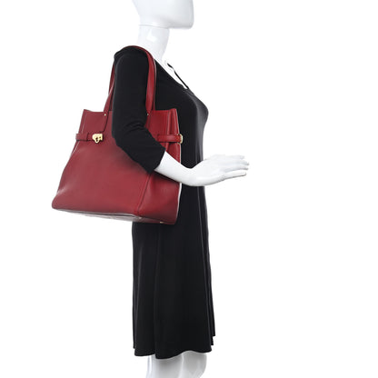 Salvatore Ferragamo Calfskin Nencia Tote Rosso 2 of 9
