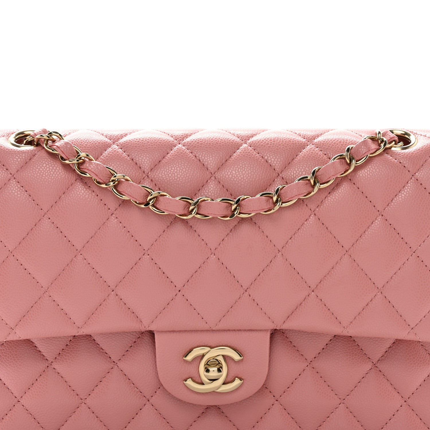 Chanel Caviar Quilted Medium Double Flap Pink 8 of 11
