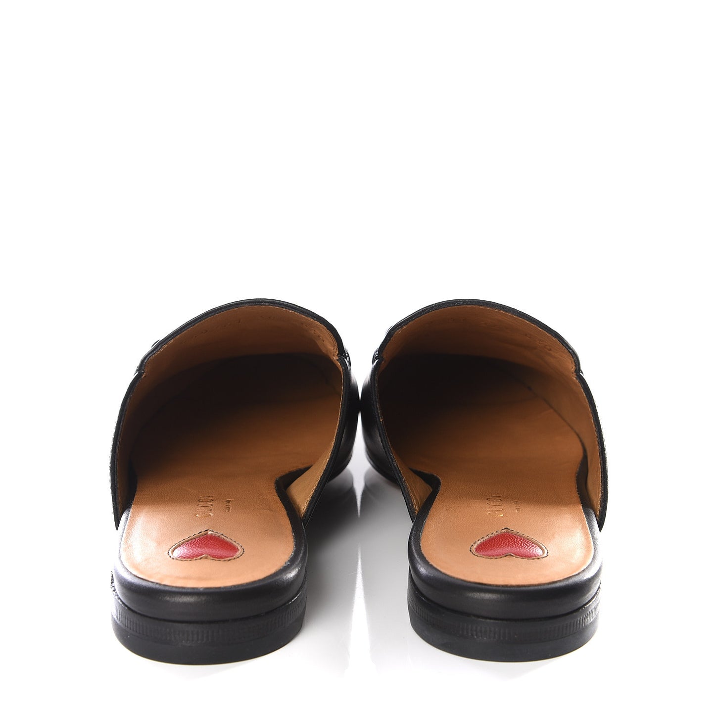 Calfskin Flower Embroidered Princetown Slippers 36.5 Black