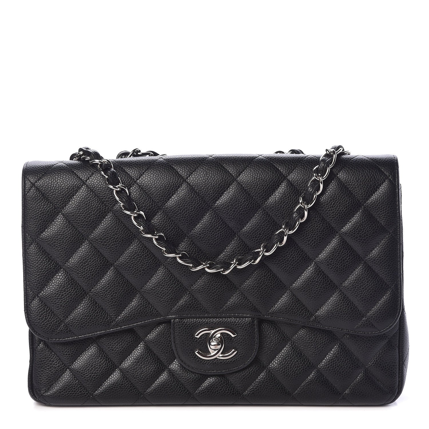 Chanel Caviar Quilted Jumbo Single Flap Black 1 of 10