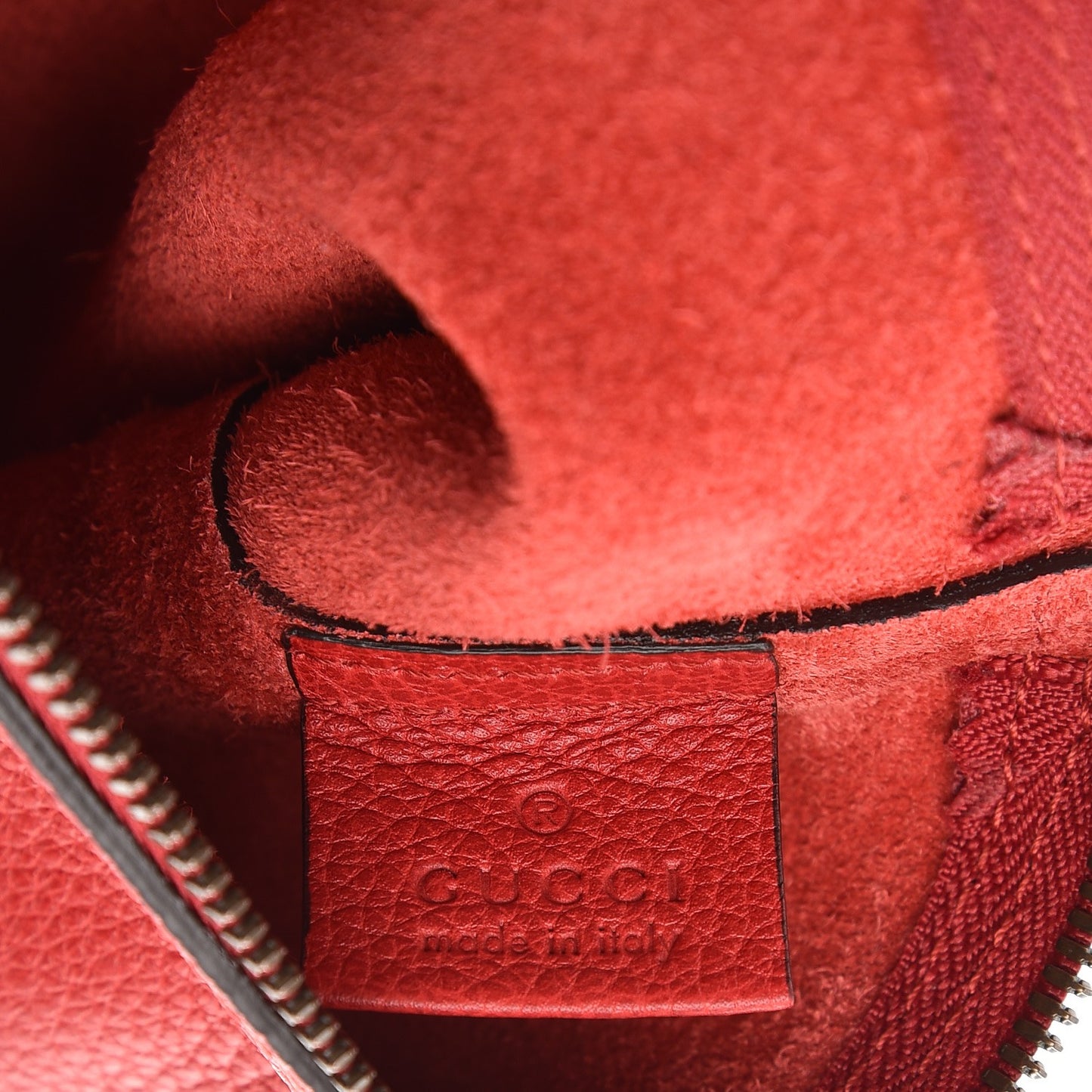 Pebbled Calfskin Large Logo Portfolio Clutch Hibiscus Red
