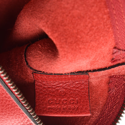 Gucci Pebbled Calfskin Large Logo Portfolio Clutch Hibiscus Red 6 of 7
