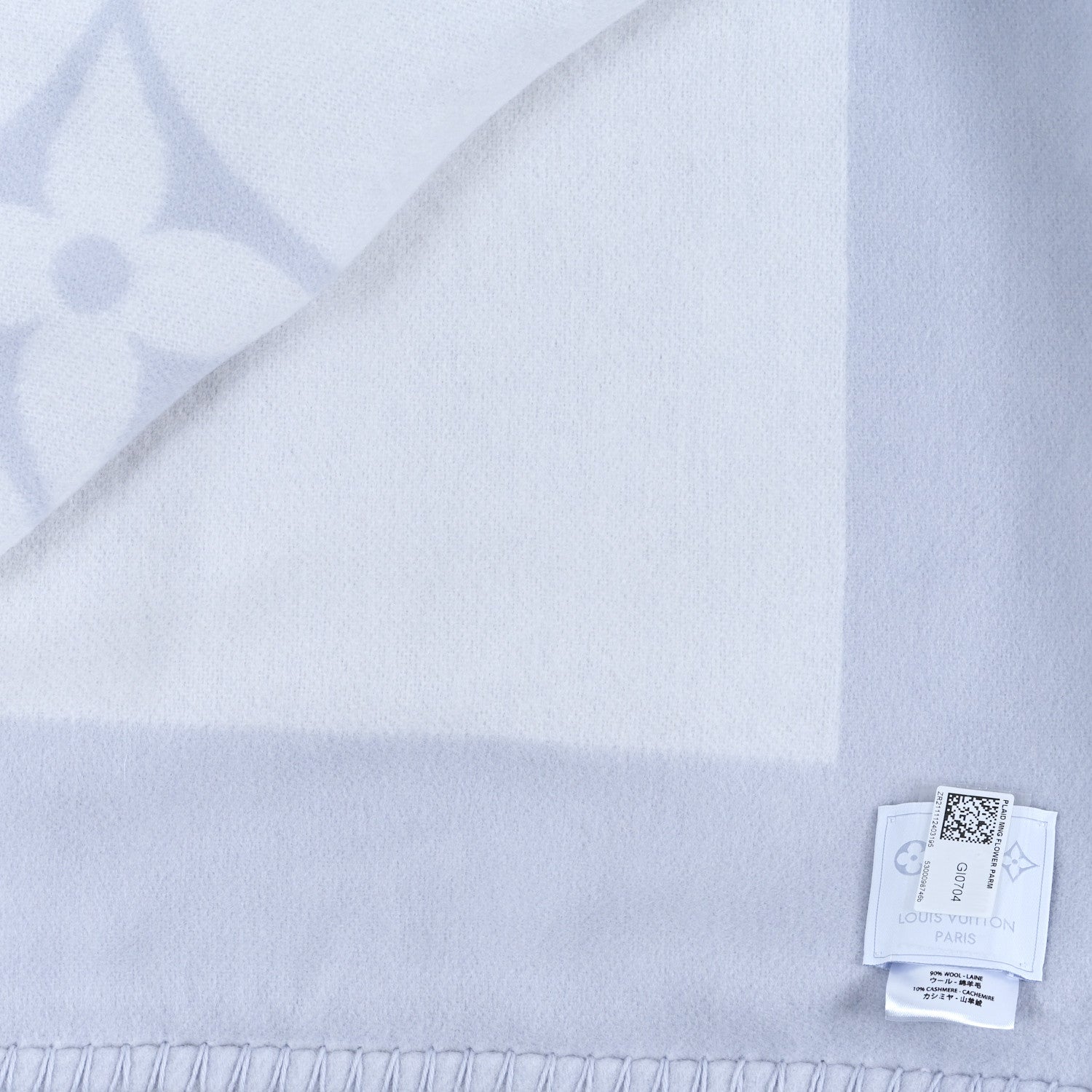 Louis Vuitton Wool Cashmere Plaid Monogram Blanket Light Purple 3 of 3