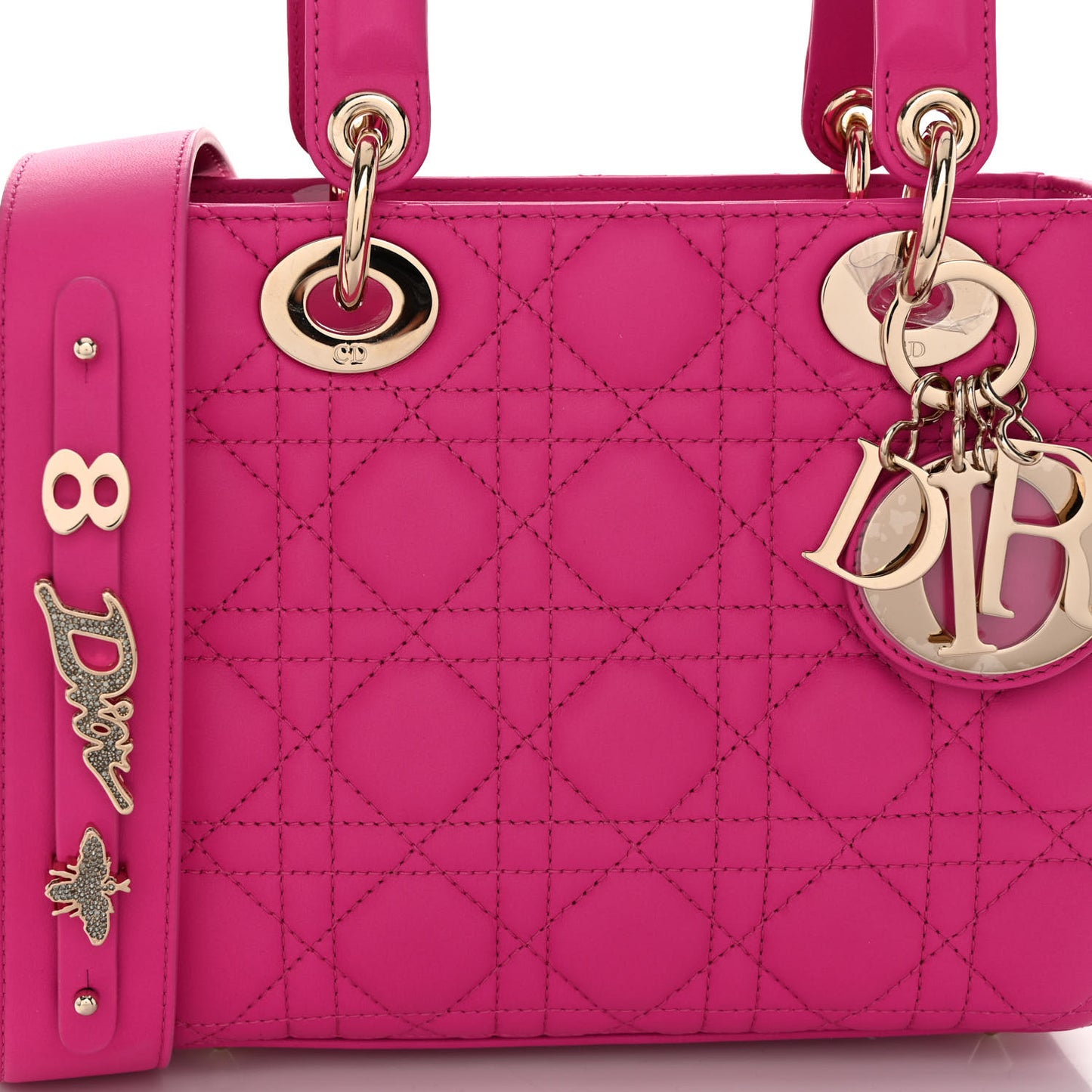 Lambskin Cannage Small My ABCDior Lady Dior Magenta