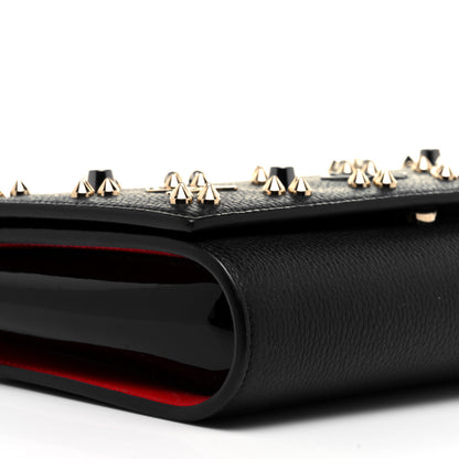 Christian Louboutin Grained Calfskin Spikes Loubinthesky Paloma Wallet On Chain Black Multimetal 5 of 10