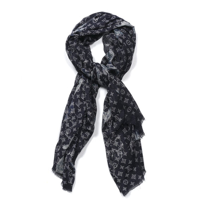 Louis Vuitton Cashmere Silk Chapman Brothers Stole Blue 1 of 4