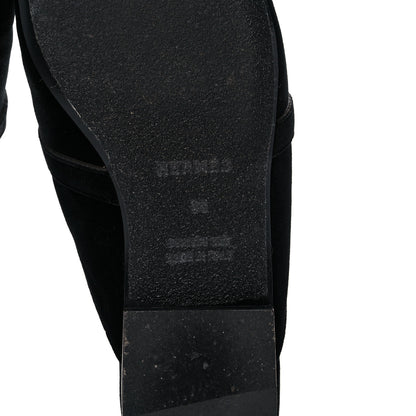 Hermes Velvet Goatskin Oz Mules 36 Black 6 of 9