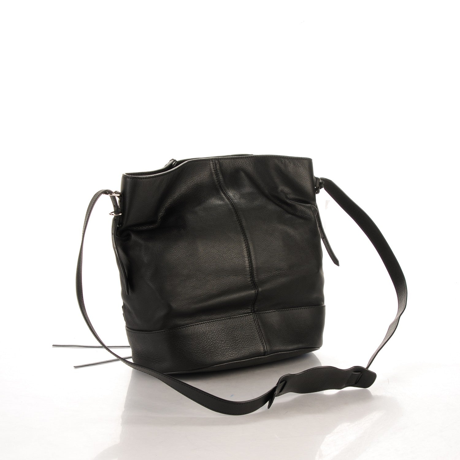 Balenciaga Veau Papier Classic Hardware Drop Bucket Bag Black 3 of 7