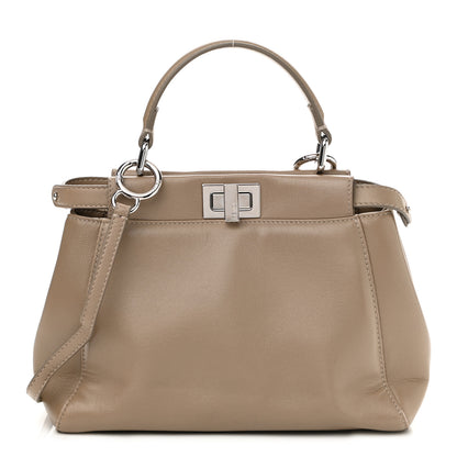 Fendi Nappa Mini Peekaboo Iconic Satchel Tortora 1 of 12