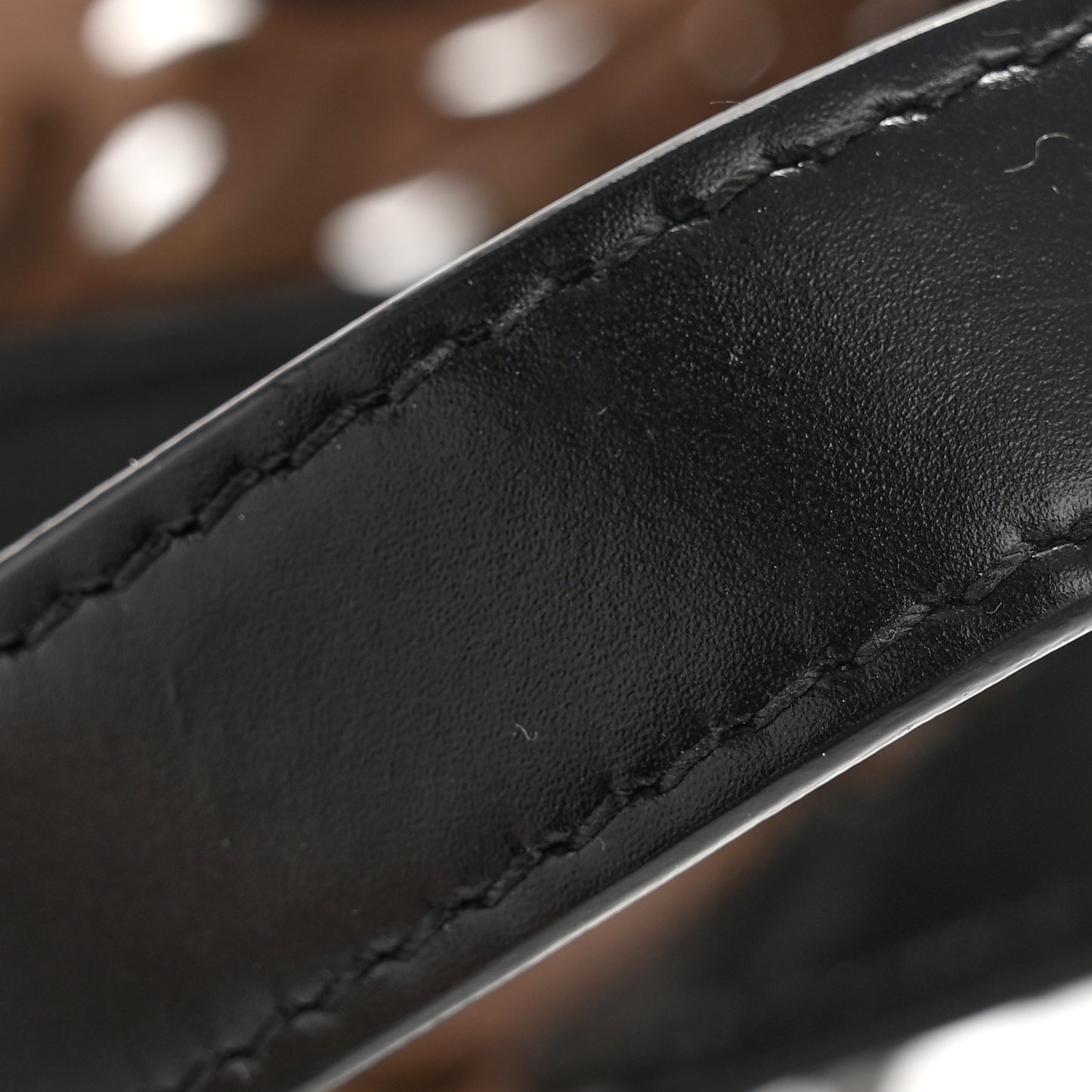 Calfskin Laser Cut Bucket Bag Black White