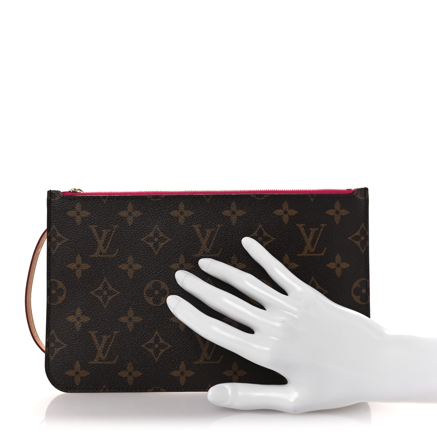 Louis Vuitton Monogram Neverfull MM GM Pochette Fuchsia 2 of 9