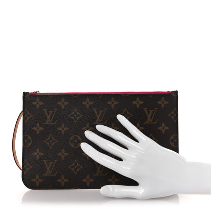 Louis Vuitton Monogram Neverfull MM GM Pochette Fuchsia 2 of 9