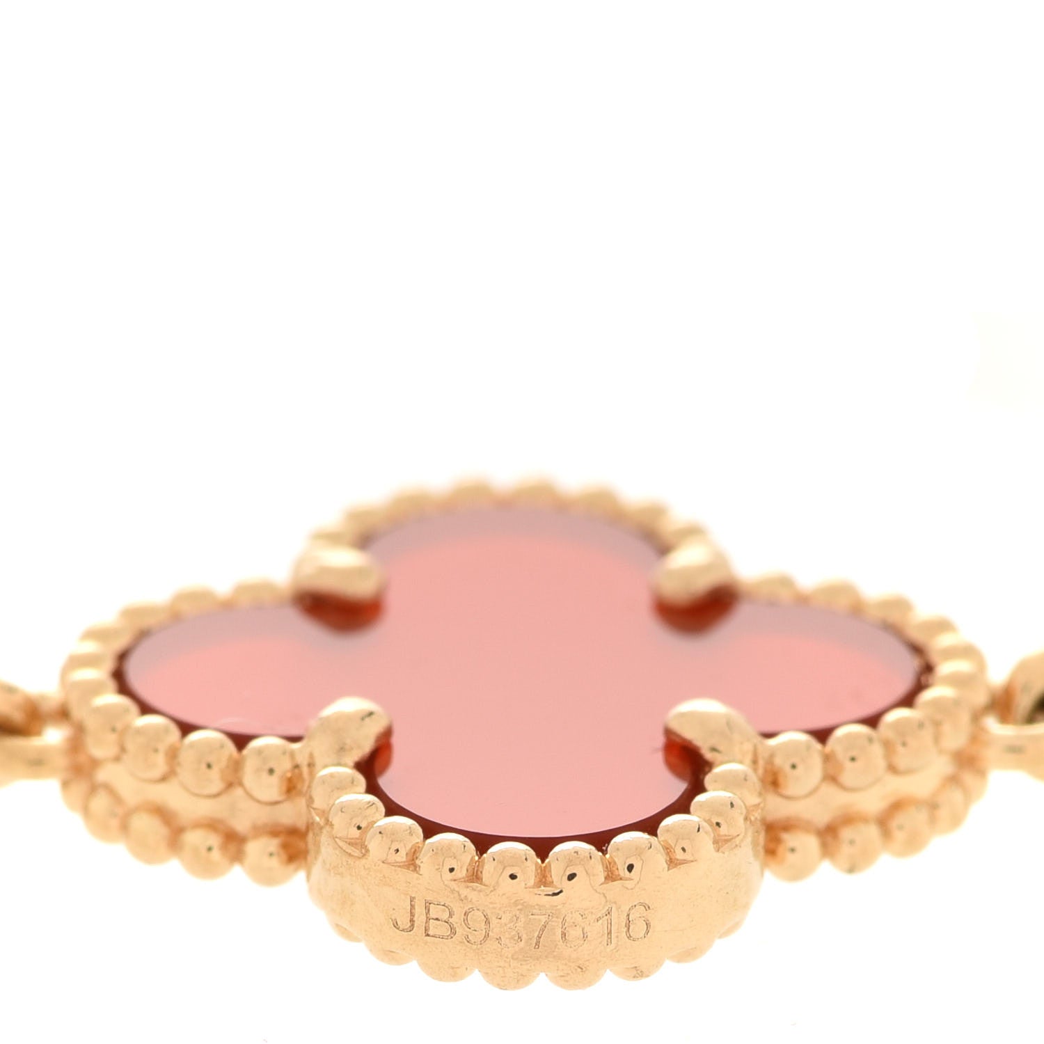 Van Cleef & Arpels 18K Yellow Gold Carnelian 5 Motifs Vintage Alhambra Bracelet 6 of 8