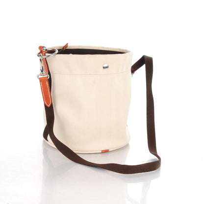 Hermes Chevron Herringbone Canvas Grooming Bag Chalk 3 of 6