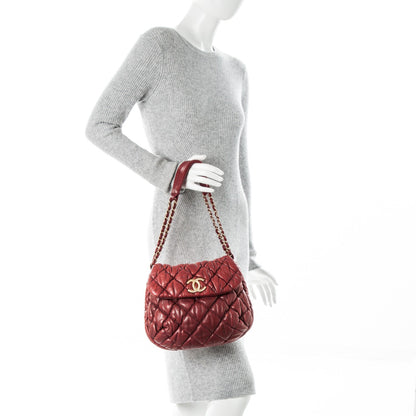 Chanel Lambskin Bubble Quilt Flap Bag Red 2 of 7
