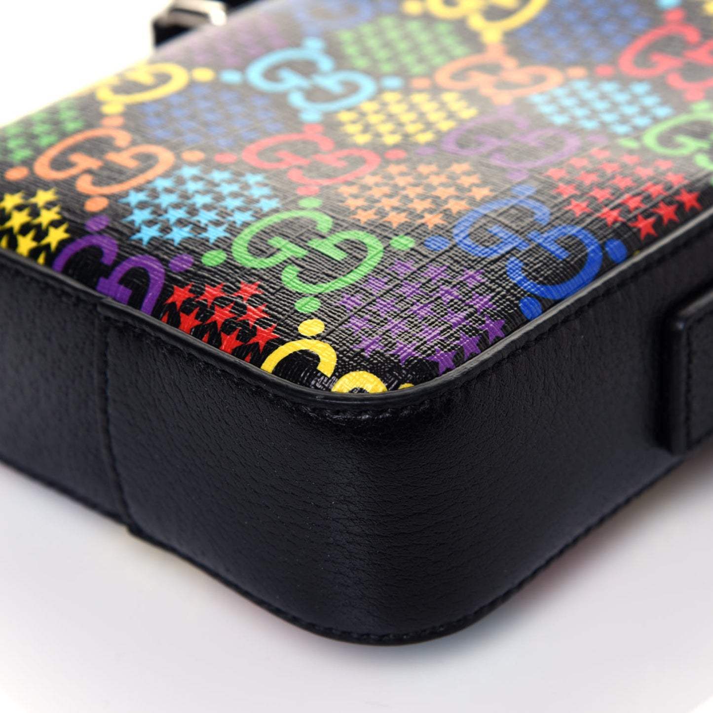 GG Supreme Monogram Psychedelic Messenger Bag Black