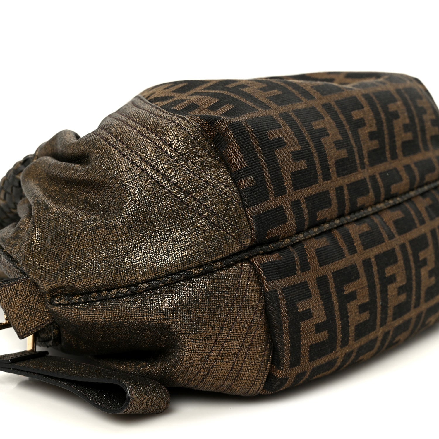 Fendi Zucca Nappa Nuvolata Vitello Tortuga Spy Bowler Tobacco Moro 10 of 12