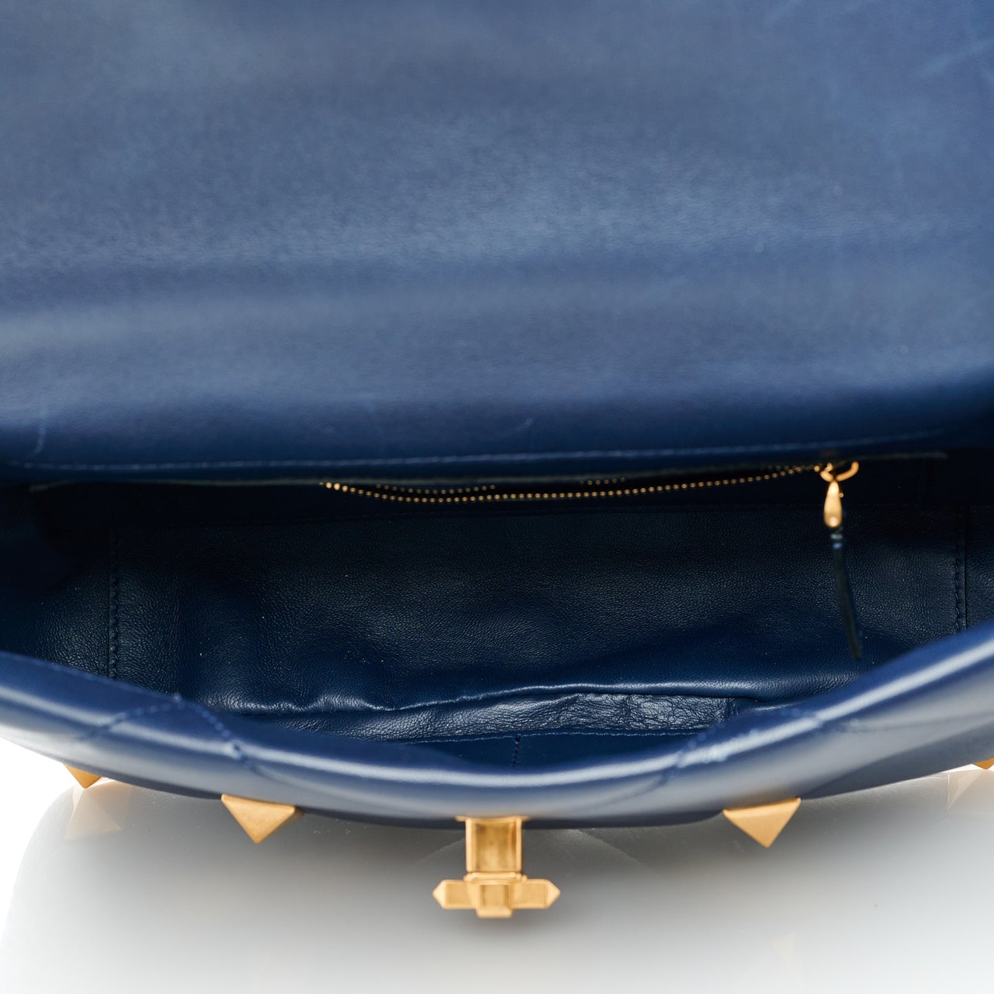 Nappa Large Roman Stud Shoulder Bag Marine