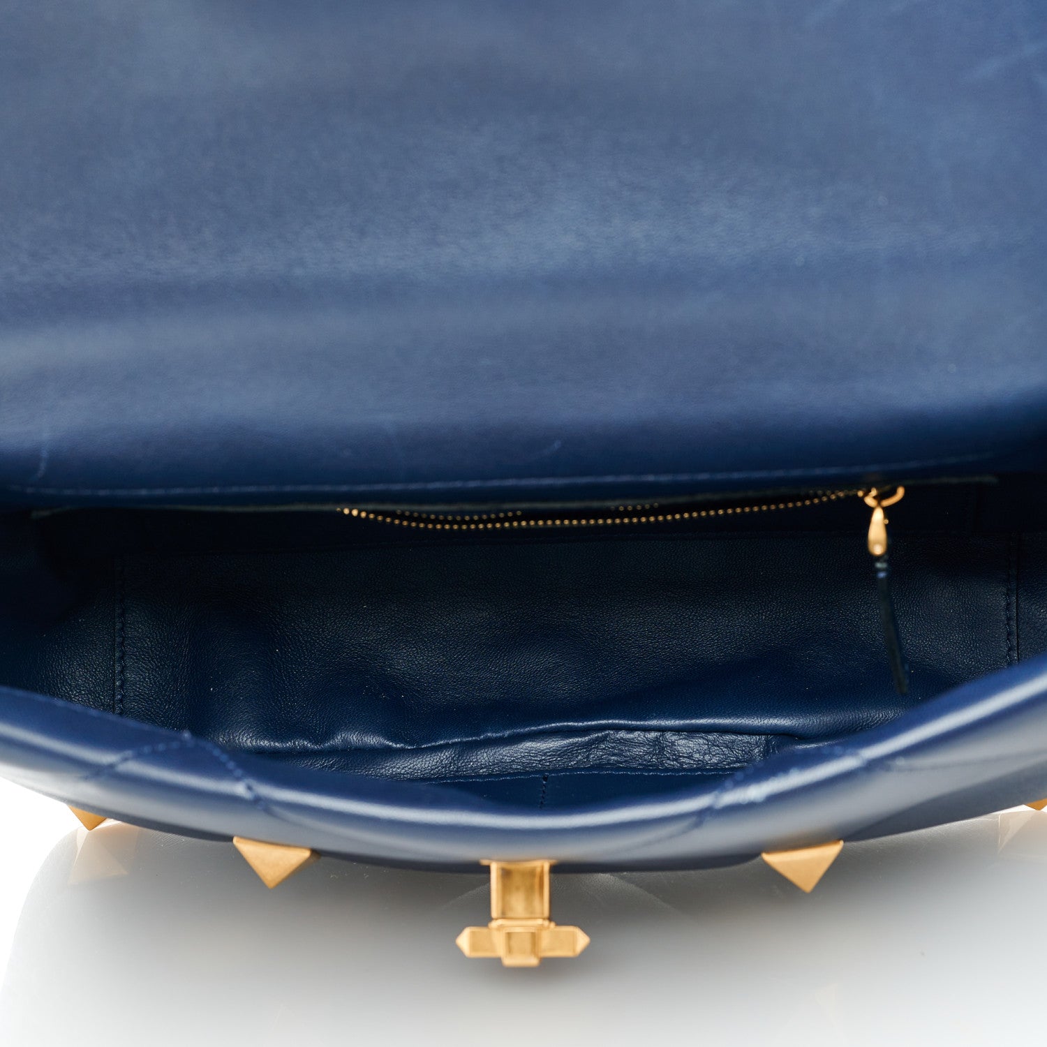 Valentino Garavani Nappa Large Roman Stud Shoulder Bag Marine 4 of 8