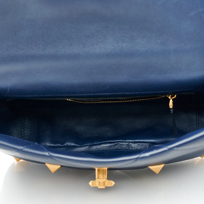 Valentino Garavani Nappa Large Roman Stud Shoulder Bag Marine 4 of 8