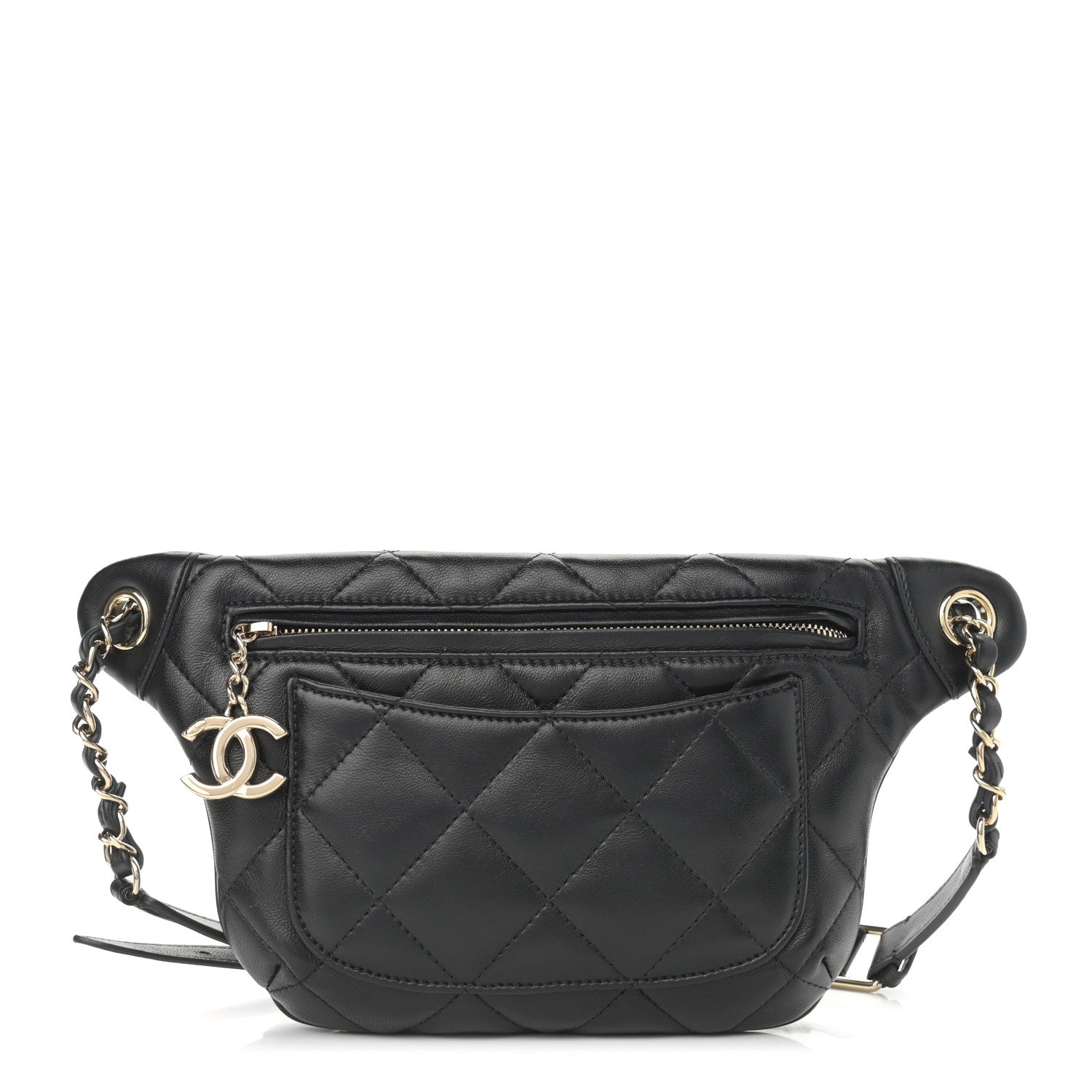 Chanel Lambskin Quilted Waist Belt Bag Black 1 of 10