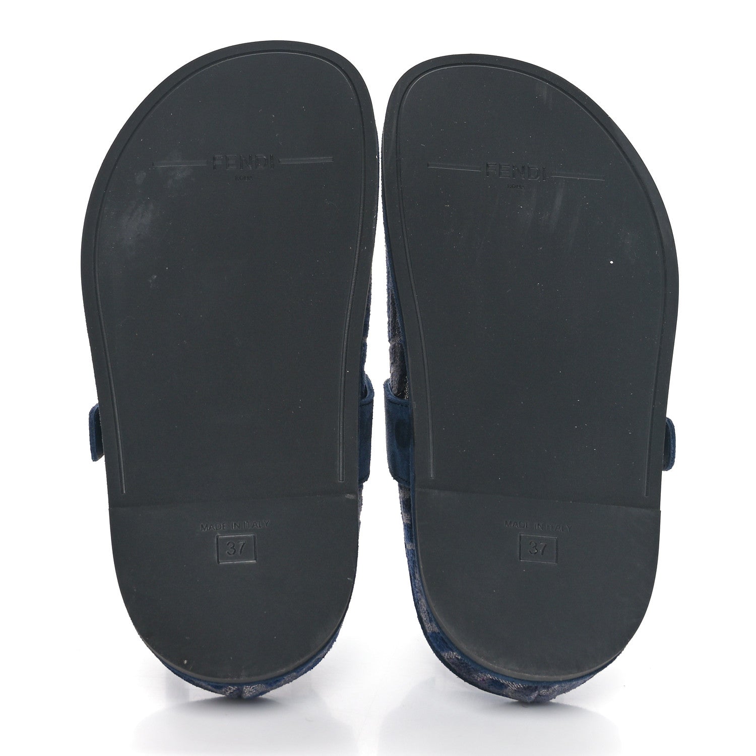 Fendi Velvet FF Fendi Feel Mules 36.5 Blue 5 of 8