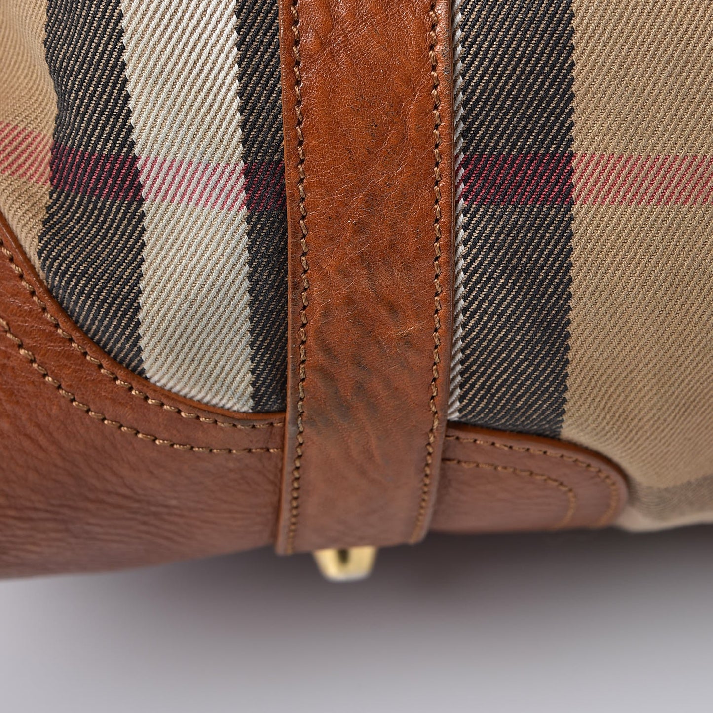 House Check Bridle Calfskin Hobo Brown
