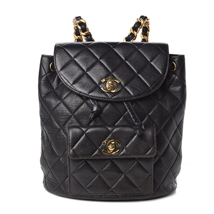 Chanel Lambskin Quilted Drawstring Backpack Black 1 of 11