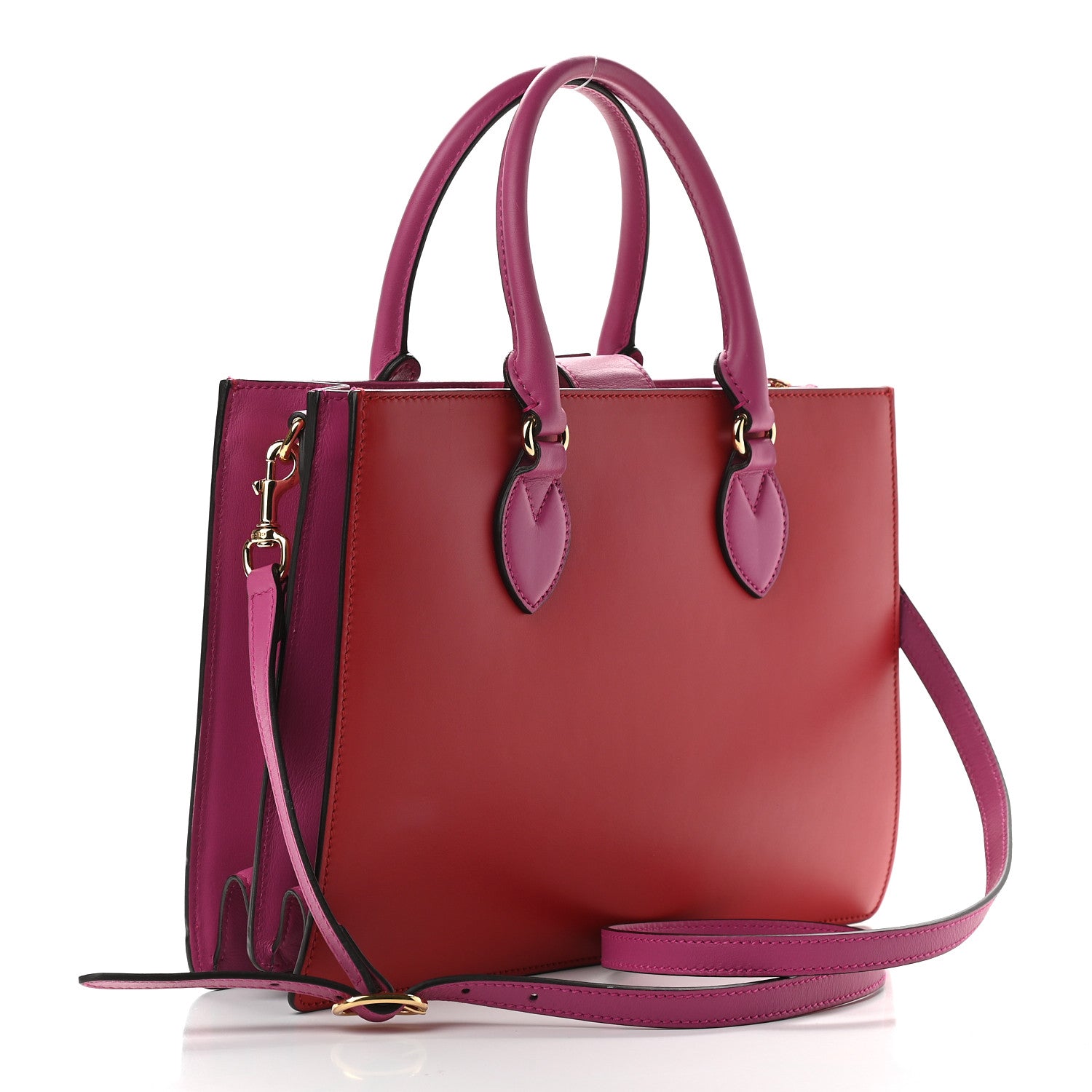 Gucci Calfskin Small Top Handle Bag Hibiscus Red New Rosette 3 of 10
