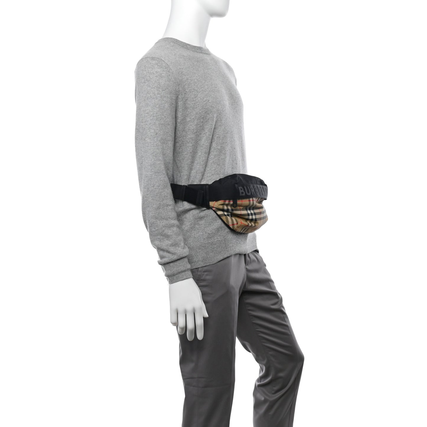Nylon Vintage Check Sonny Bum Bag Archive Beige Black