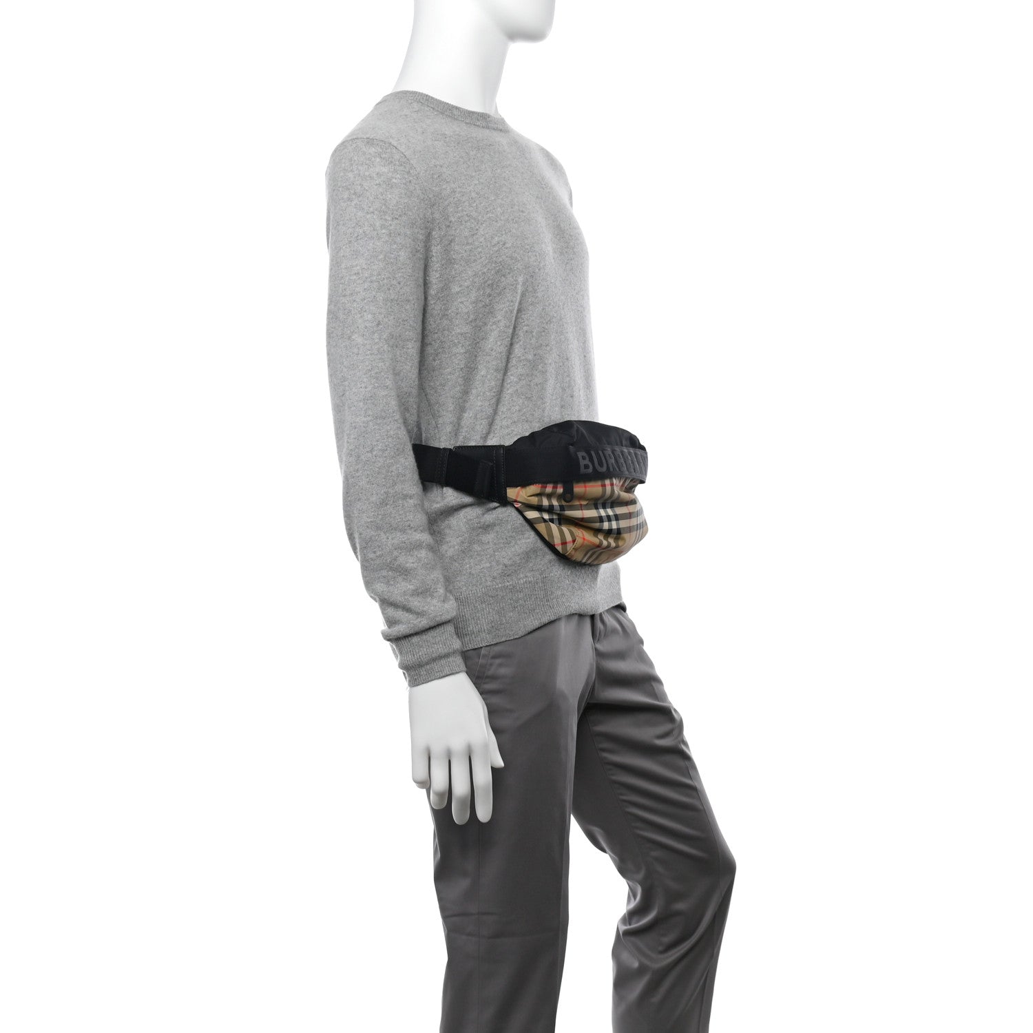 Burberry Nylon Vintage Check Sonny Bum Bag Archive Beige Black 3 of 10