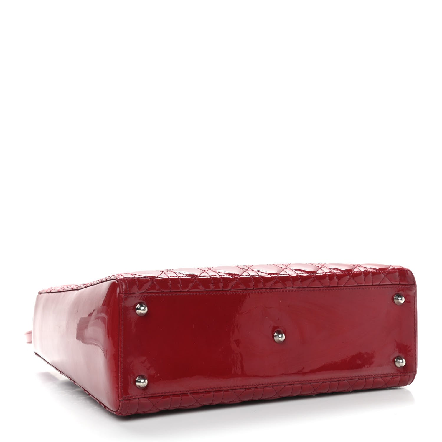 Christian Dior Patent Cannage Large Lady Dior Red 4 of 10