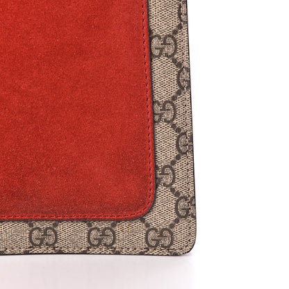 Gucci GG Supreme Monogram Suede Cudu Medium Dionysus Shoulder Bag Beige Ebony Vulcanic Red 12 of 13