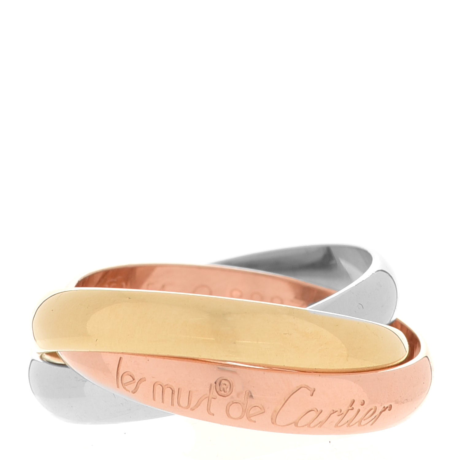 Cartier 18K Pink Yellow White Gold Classic Les Must De Cartier Trinity Ring 54 6.75 1 of 6