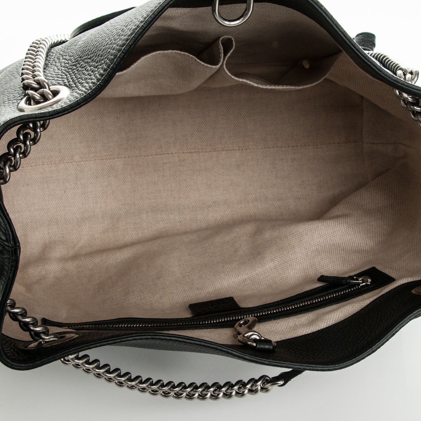 Pebbled Calfskin Studded Medium Soho Chain Shoulder Bag Black