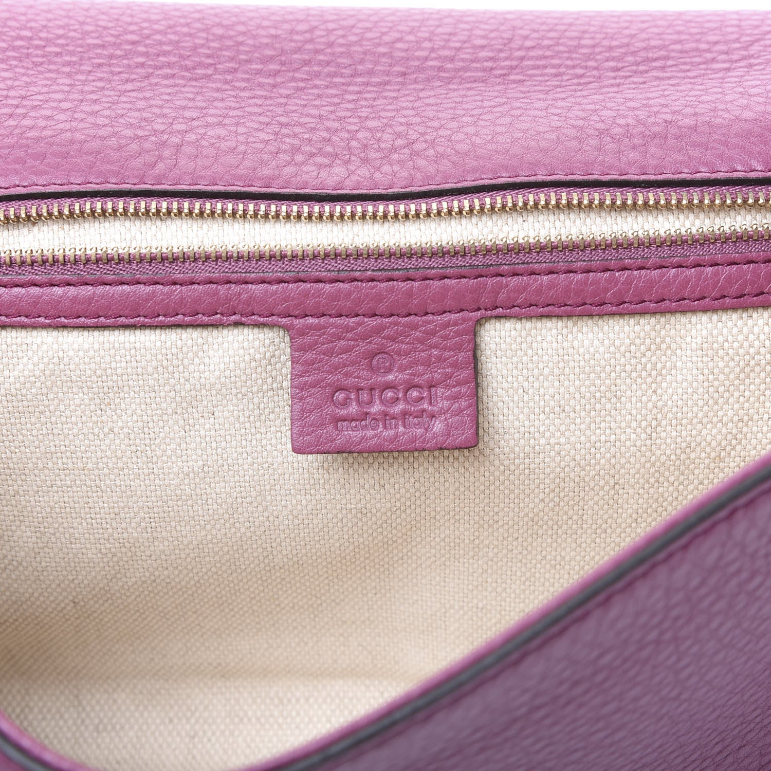 Gucci Pebbled Calfskin Medium Soho Clutch Peonia Flower 7 of 9