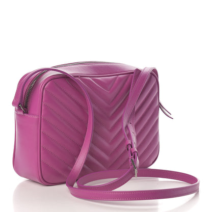 Saint Laurent Calfskin Matelasse Monogram Lou Camera Bag Electric Fuchsia 3 of 9