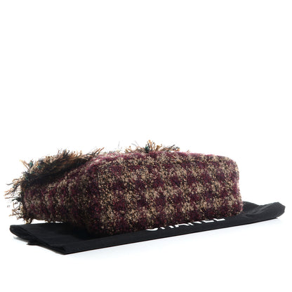 Chanel Tweed Quilted Paris Edinburgh Tartan Fringe Flap Burgundy 4 of 8