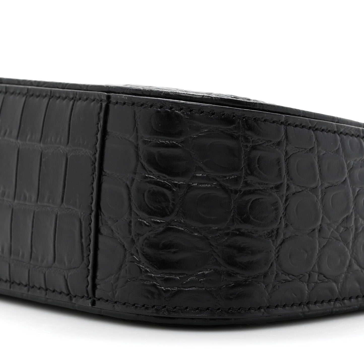 Calfskin Crocodile Embossed Le 5 A 7 Hobo Black