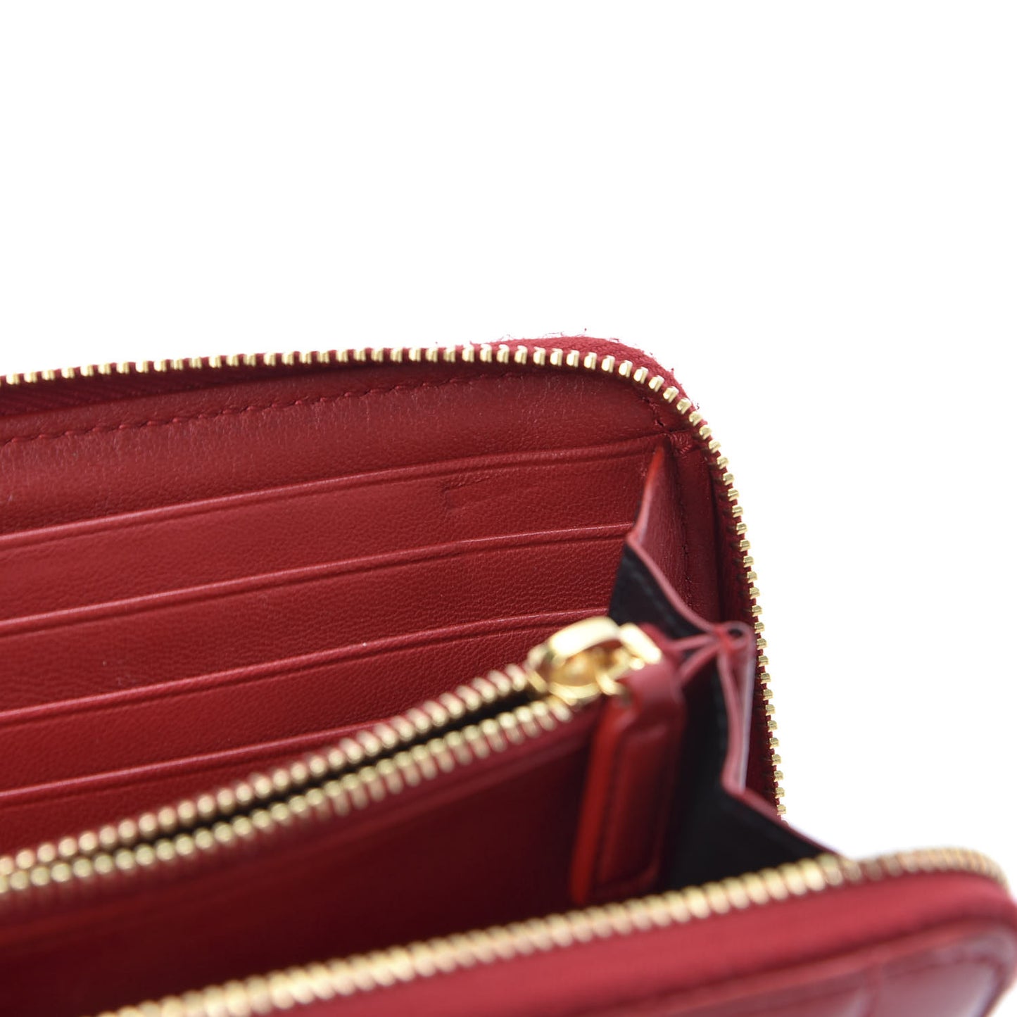 Lambskin Matelasse Monogram Vicky Zip Around Wallet Rouge Eros