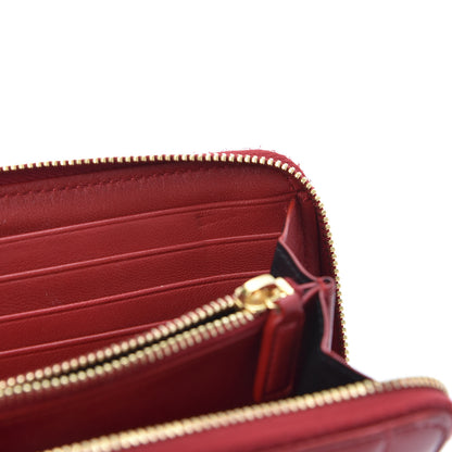 Saint Laurent Lambskin Matelasse Monogram Vicky Zip Around Wallet Rouge Eros 8 of 13