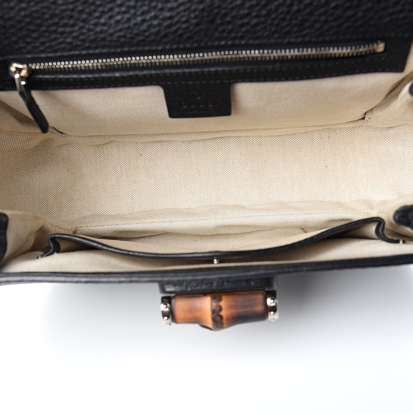Calfskin Medium New Bamboo Top Handle Bag Black