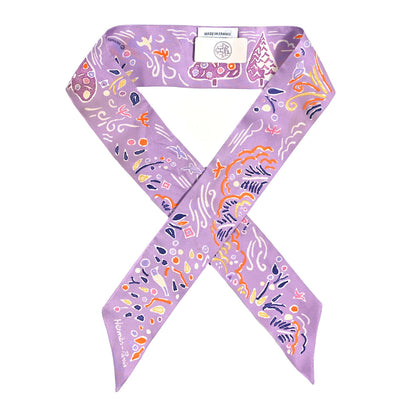 Hermes Silk Isola Di Primavera Twilly Lilas Orange Jaune 1 of 5
