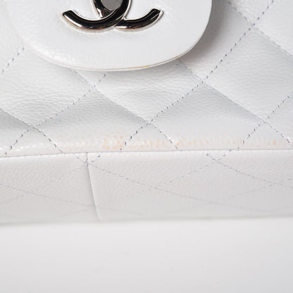 Chanel Caviar Quilted Jumbo Double Flap White 11 of 15