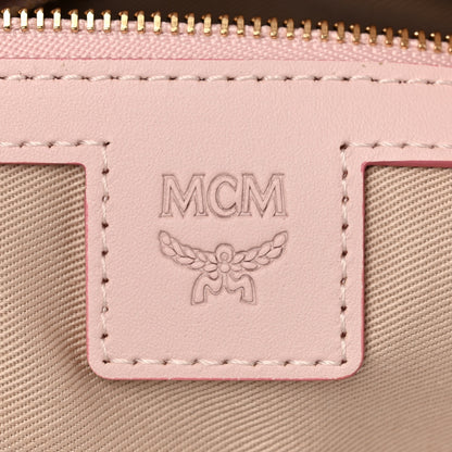 MCM Visetos Leopard Print Medium Anya Shopper Tote  Pink 6 of 10