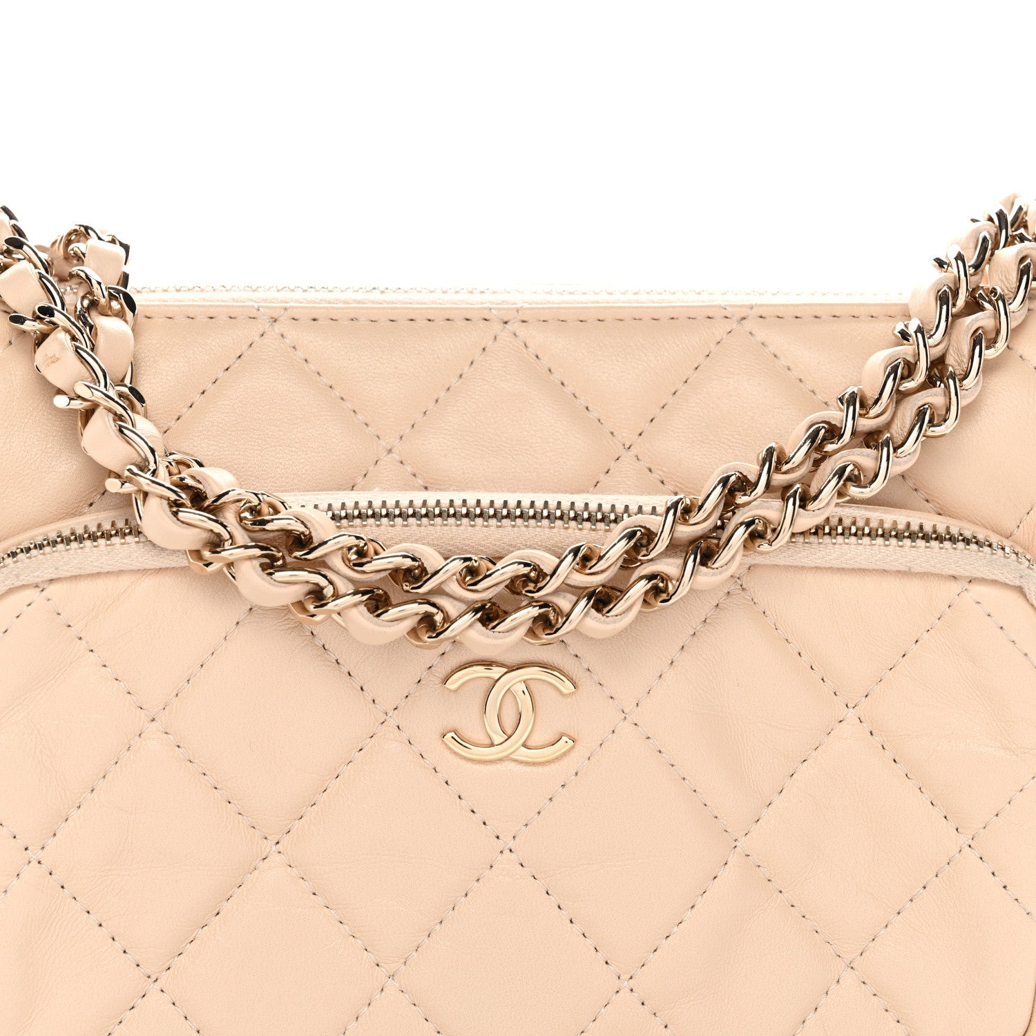 Chanel Shiny Crumpled Lambskin Quilted Small Preppy Pocket Clutch