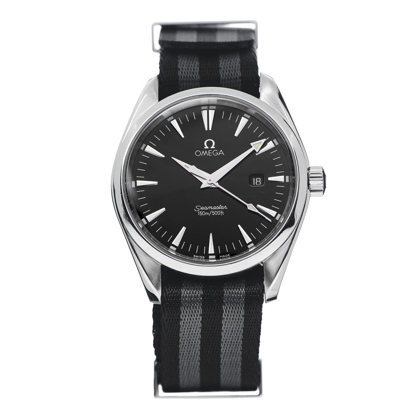 Stainless Steel Nato 39mm Seamaster Aqua Terra Quartz Watch Black 2517.50